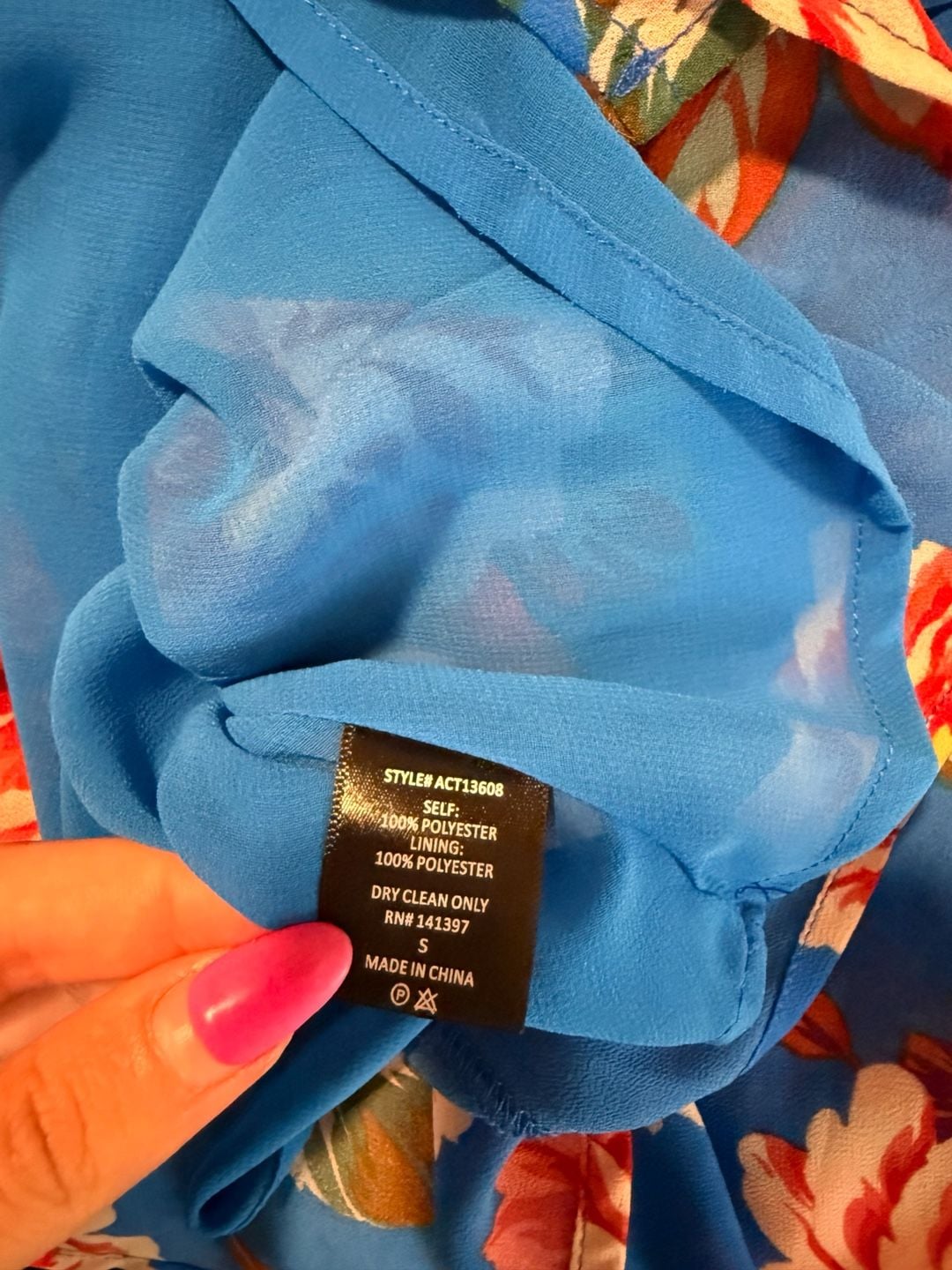 ASTR The Label Blue Floral One Shoulder Peplum Top S 10