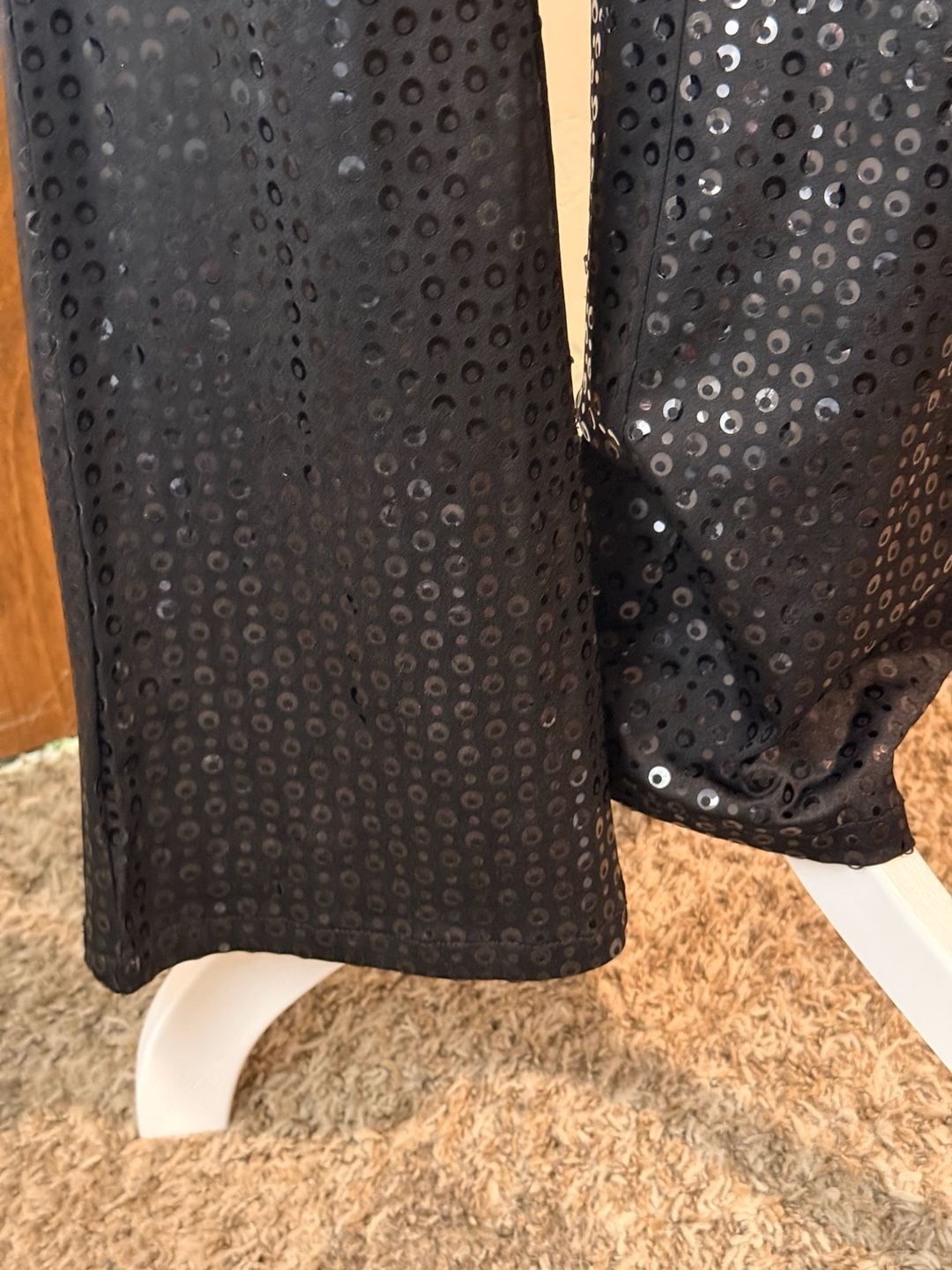Vintage Y2K Z.Cavaricci Black Sequin Low Rise Pants Size 3 6