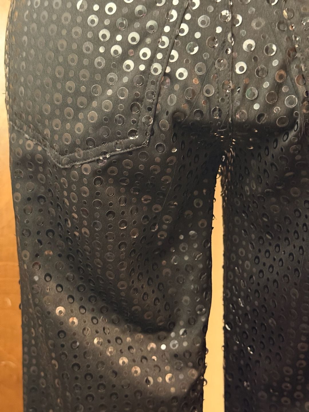 Vintage Y2K Z.Cavaricci Black Sequin Low Rise Pants Size 3 9