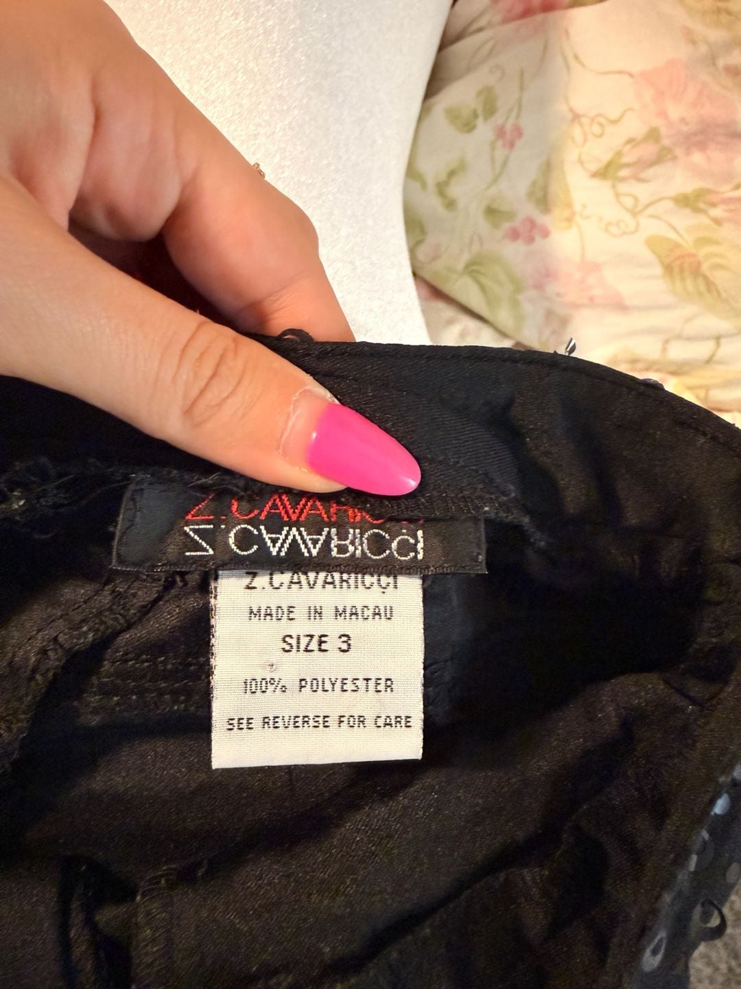 Vintage Y2K Z.Cavaricci Black Sequin Low Rise Pants Size 3 10