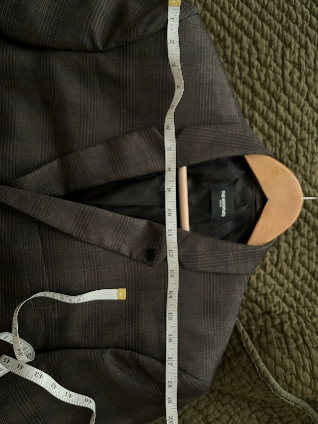 The Kooples Plaid Suit Jacket Gray Size FRENCH 54 7