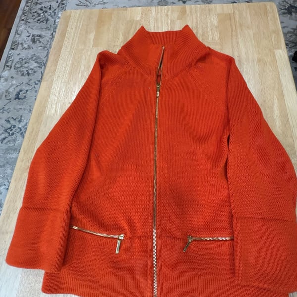 Lauren Ralph Lauren Mercerized Cotton Full Zip Knit Cardigan Sweater Size M