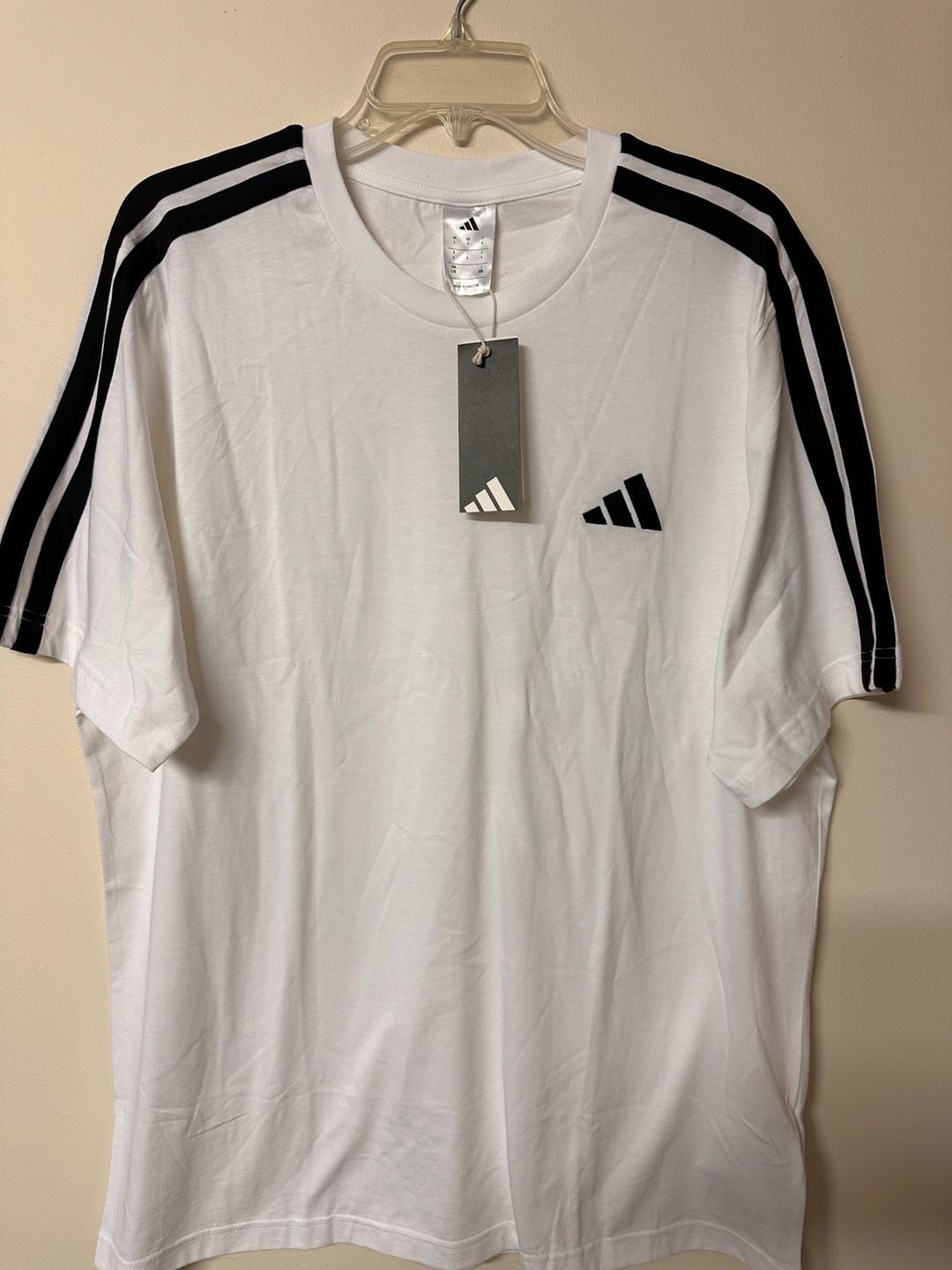Adidas Men M 3S CO TEE 3-Stripe Short Sleeve T-Shirt White Large KG5483 2