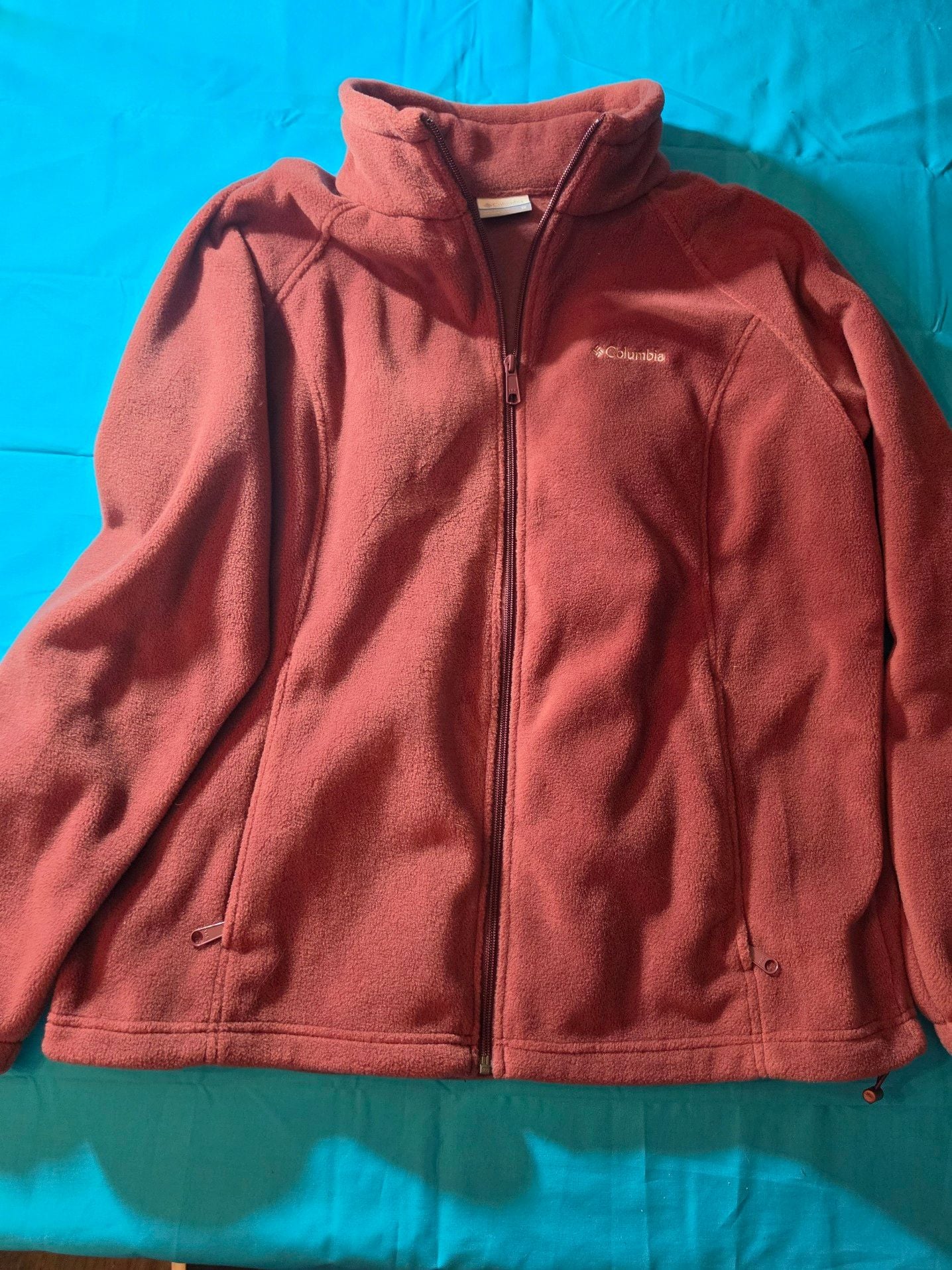 Columbia Women's Benton Springs Full Zip Fleece Jacket Maroon Size 1X 2