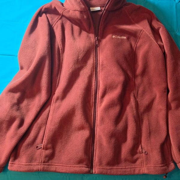 Columbia Women's Benton Springs Full Zip Fleece Jacket Maroon Size 1X