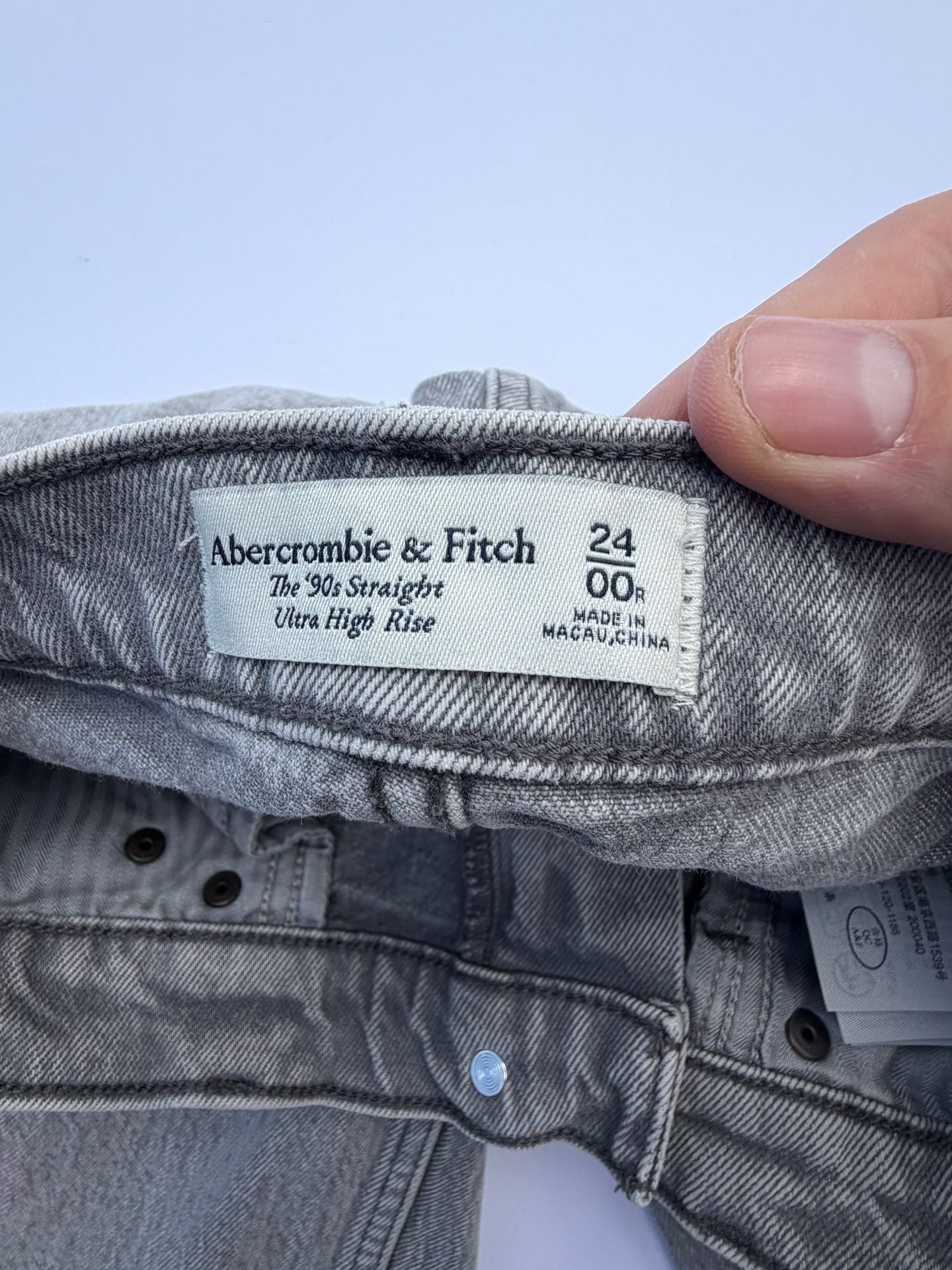 Abercrombie & Fitch The '90s Straight Ultra High Rise Jeans Gray Size 24 / 00R 5