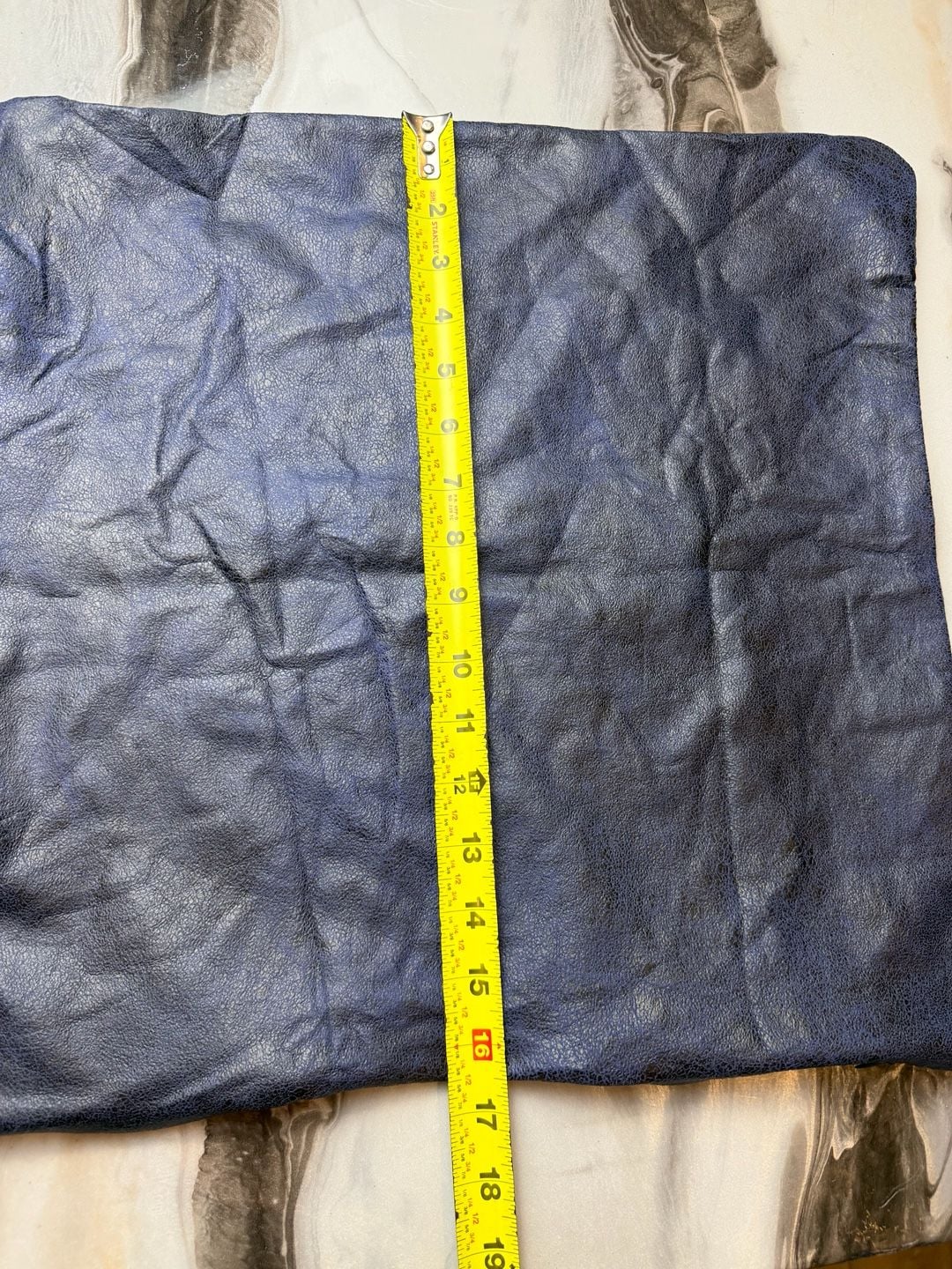 Faux Leather Pillow Cover, 17.5āx 16.5ā Navy Blue 4