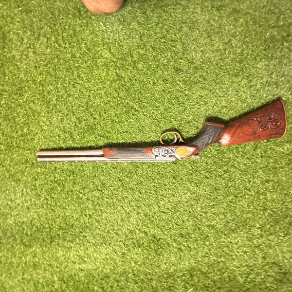 Decorative Wooden Double Barrel Shotgun Wall Mount Display Prop