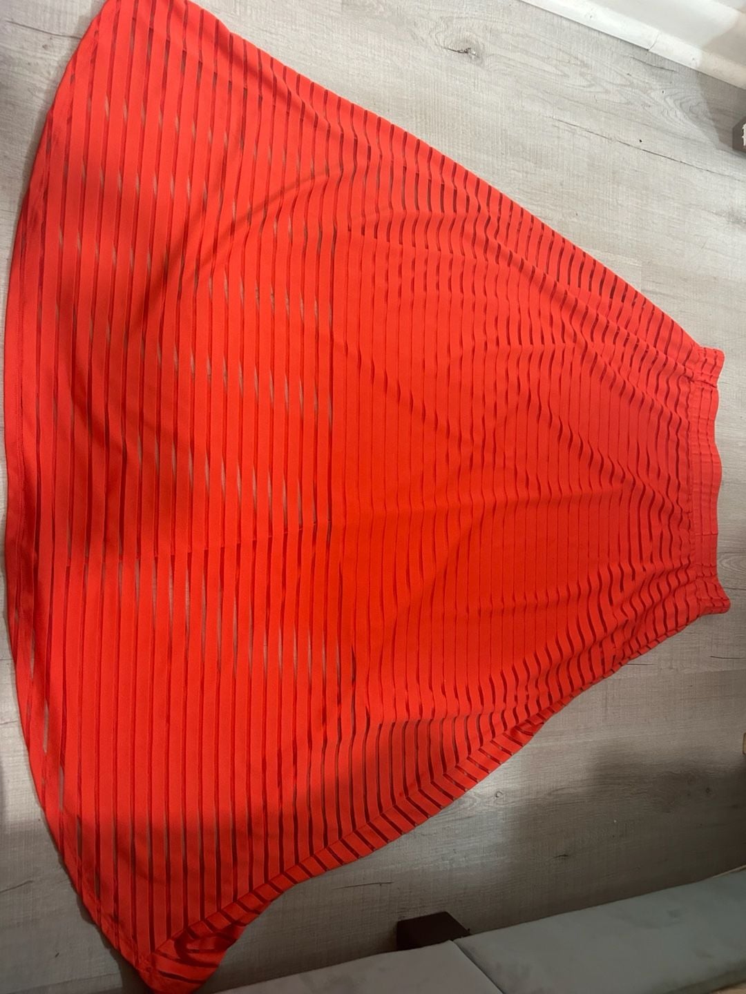 Marc Bouwer Unlimited Red Striped Mesh Maxi Skirt Size M 4