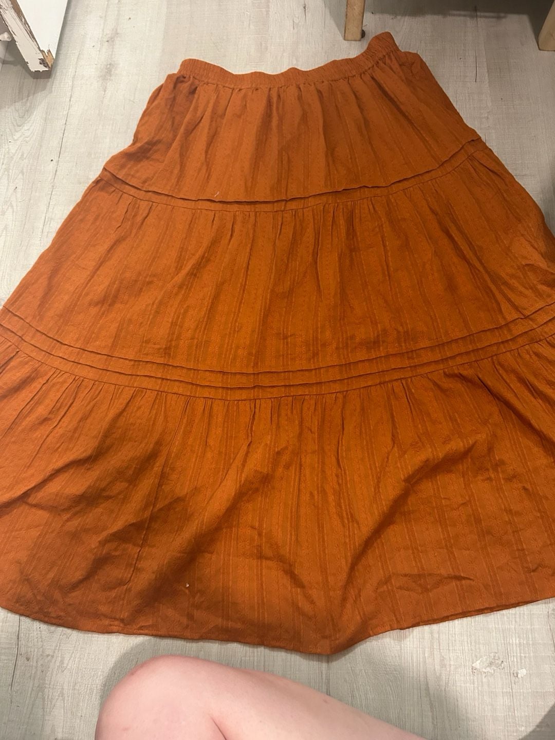 Antthony Original Style 19757 Orange Tiered Cotton Maxi Skirt 1