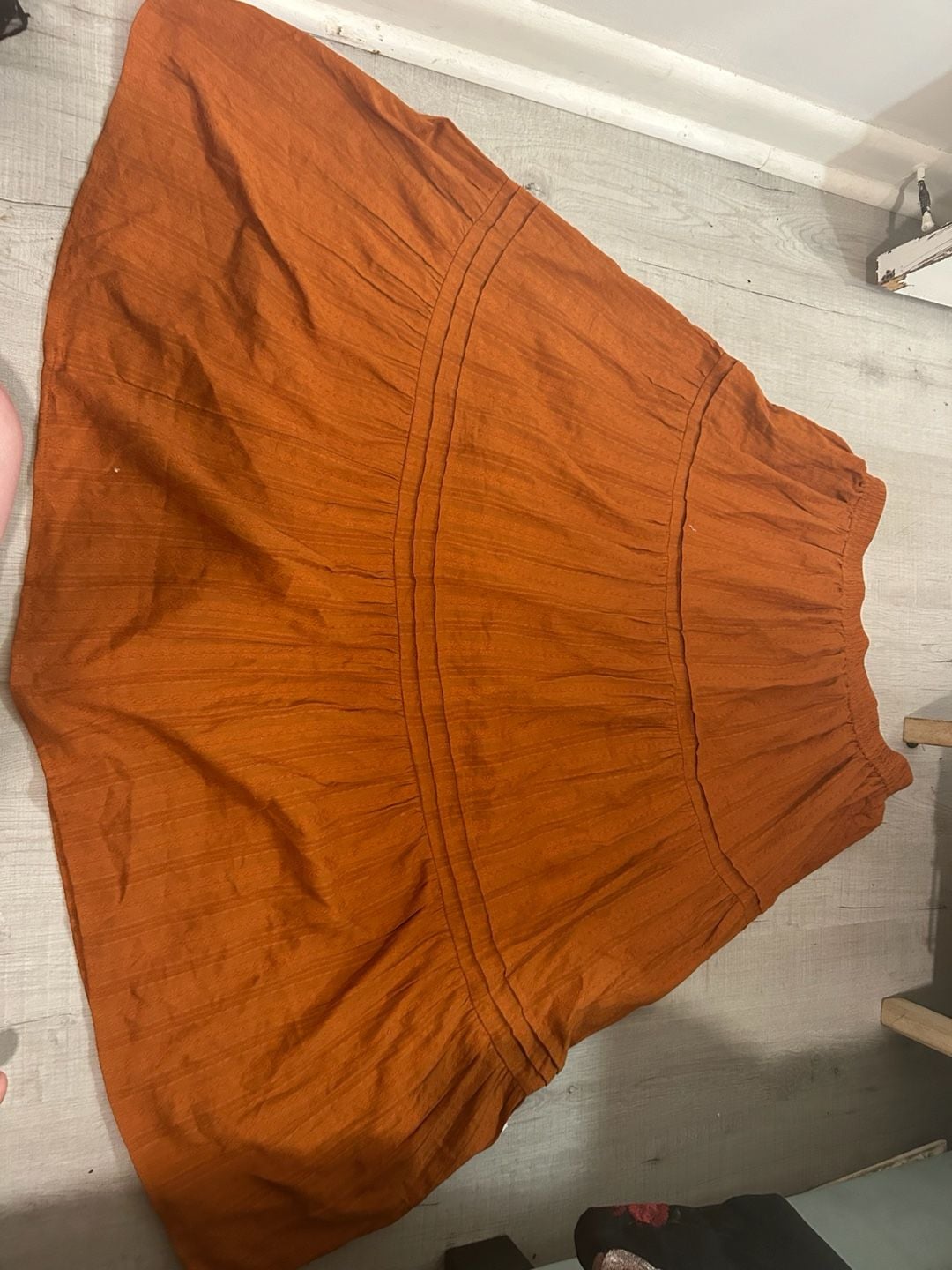 Antthony Original Style 19757 Orange Tiered Cotton Maxi Skirt 2