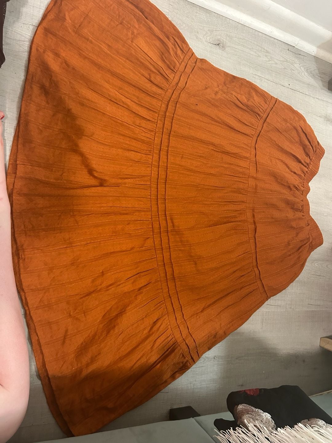 Antthony Original Style 19757 Orange Tiered Cotton Maxi Skirt 3