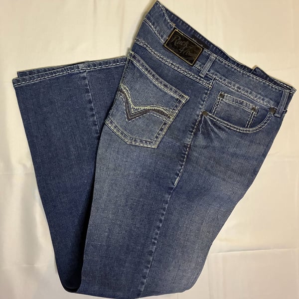Rock 47 by Wrangler Men's Slim Fit Bootcut Jeans Size 34x34