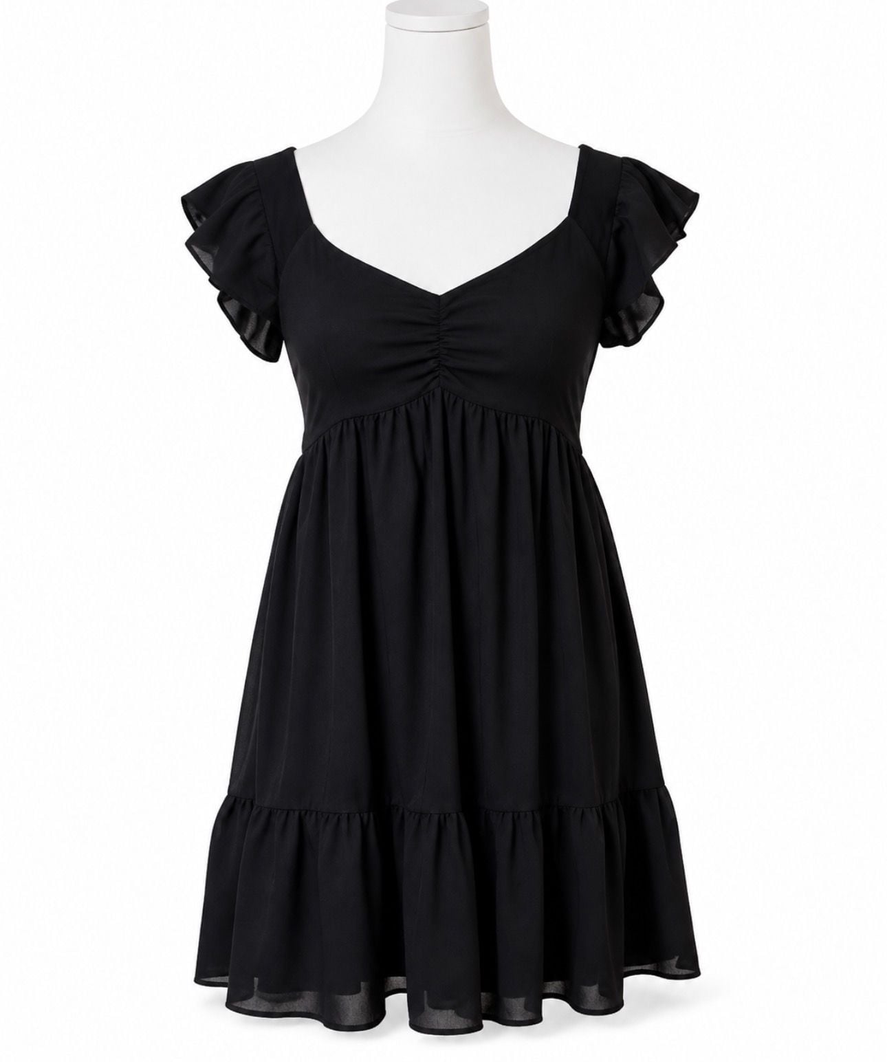 Thirty/Thirty LA Black Smocked Babydoll Mini Dress Medium 3