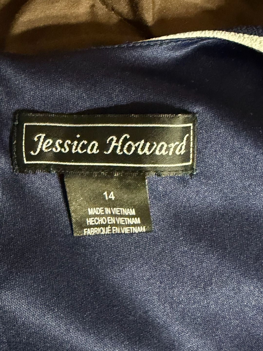 Jessica Howard Navy Blue And White Striped Jumpsuit Size 14 4