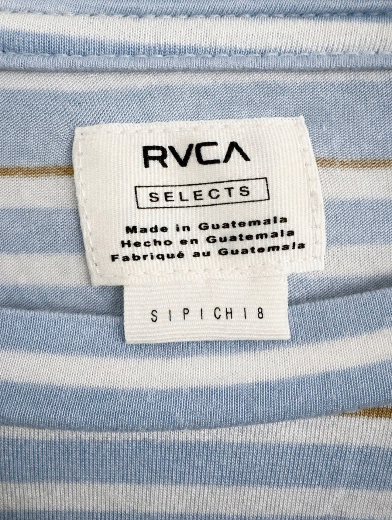 RVCA Selects Blue Striped Modal Oversized Crop Long Sleeve Top Small 8