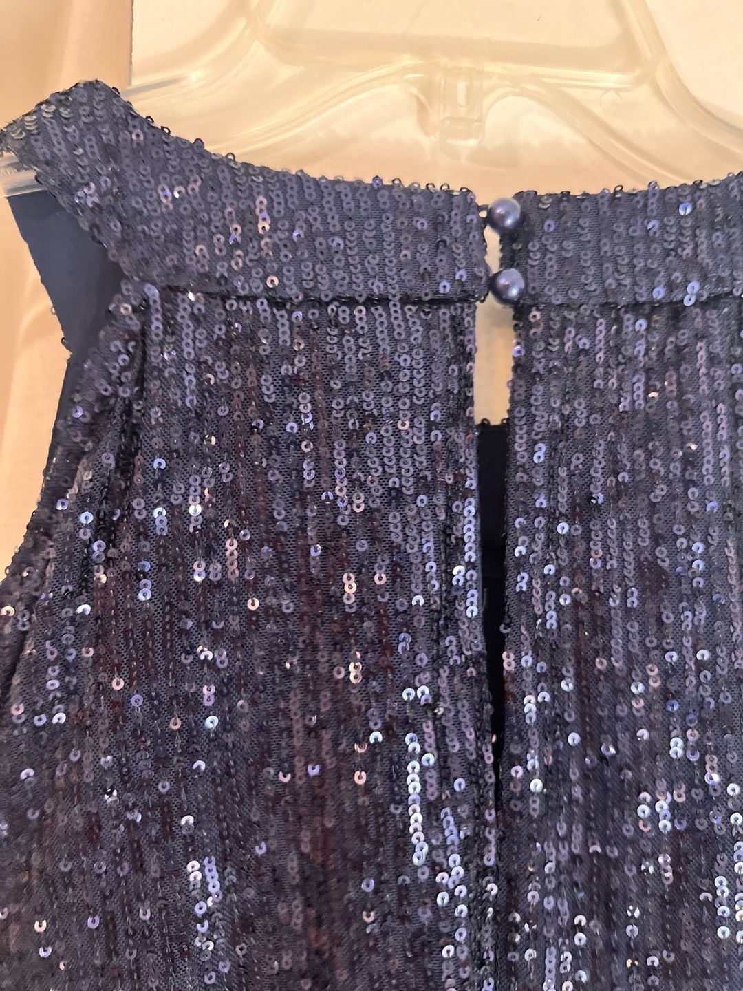 NWT CeCe Navy Blue Cold Shoulder Sequin Top 6