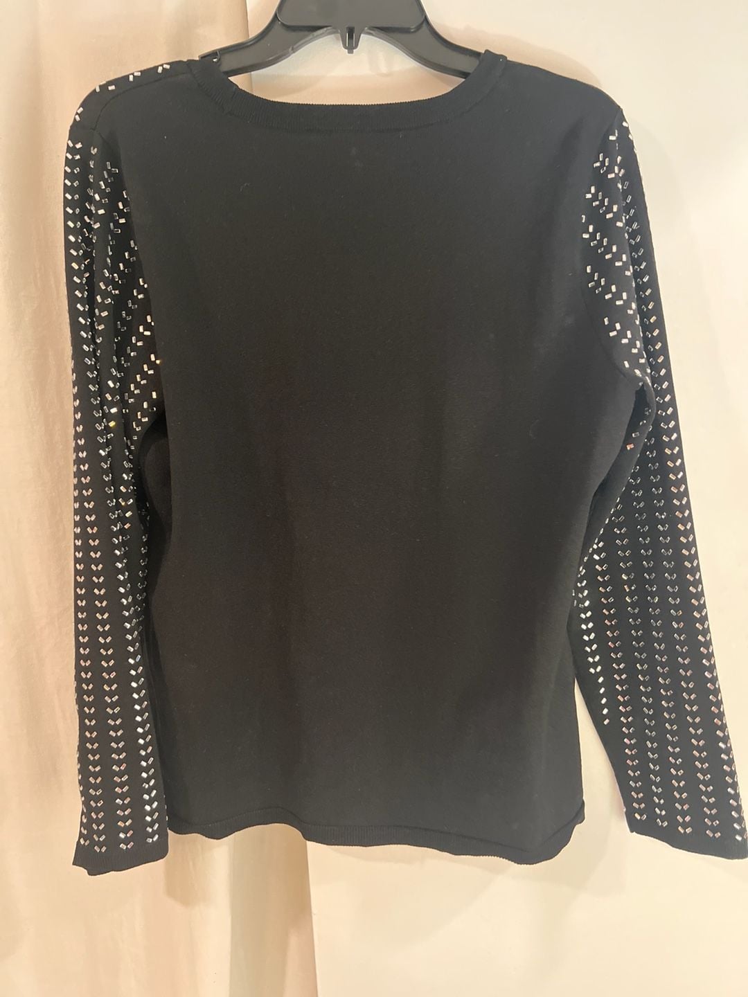 I.N.C. International Concepts Black Rhinestone Studded Long Sleeve Pullover Sweater Size L 5