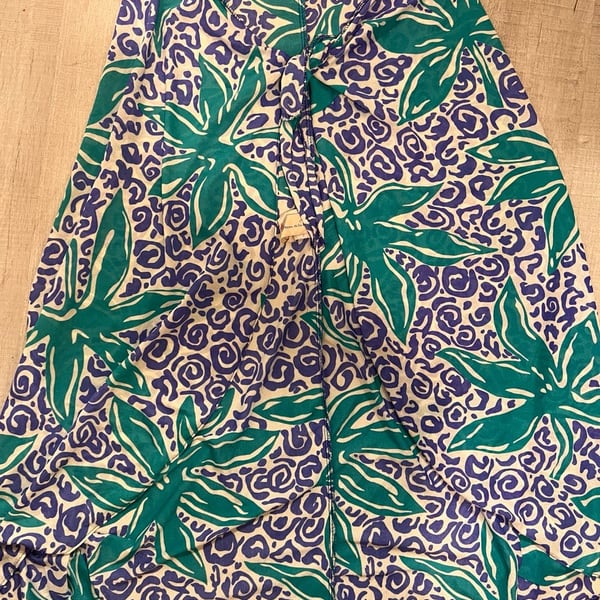 Oscar de la Renta Vintage Tropical Floral & Animal Print Wrap Sarong Skirt