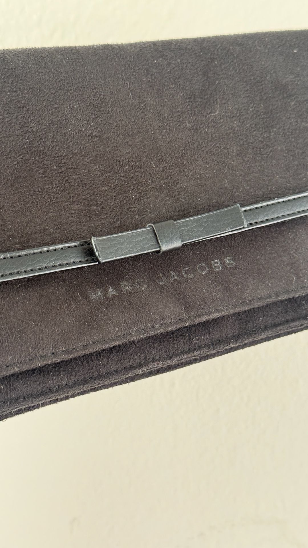 Marc Jacobs Black Suede and Leather Bow Clutch Wallet 4