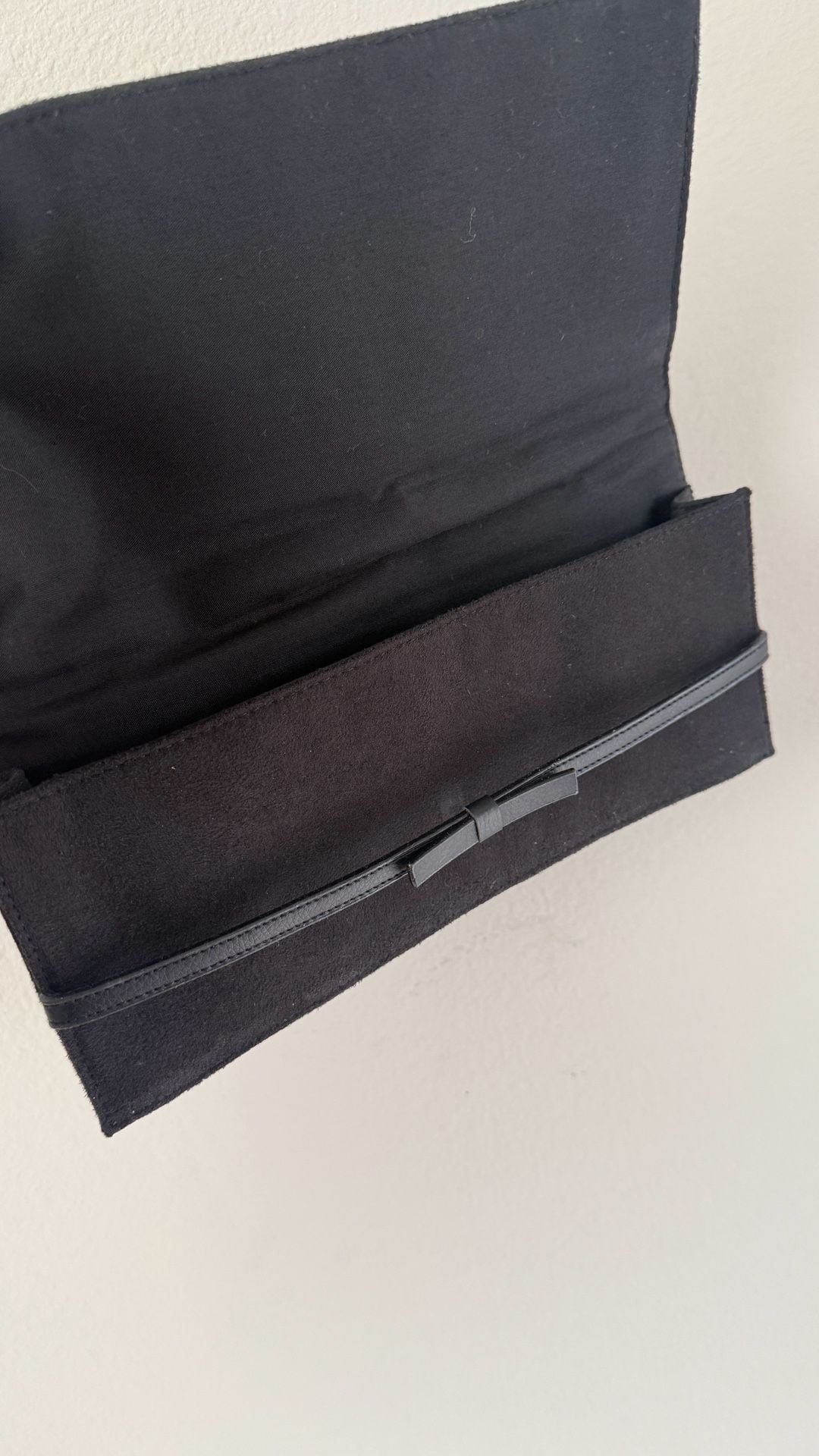 Marc Jacobs Black Suede and Leather Bow Clutch Wallet 5
