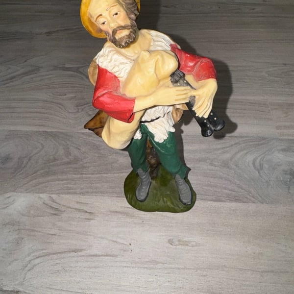 Vintage Fontanini Italy Nativity Figurine Shepherd with Bagpipes