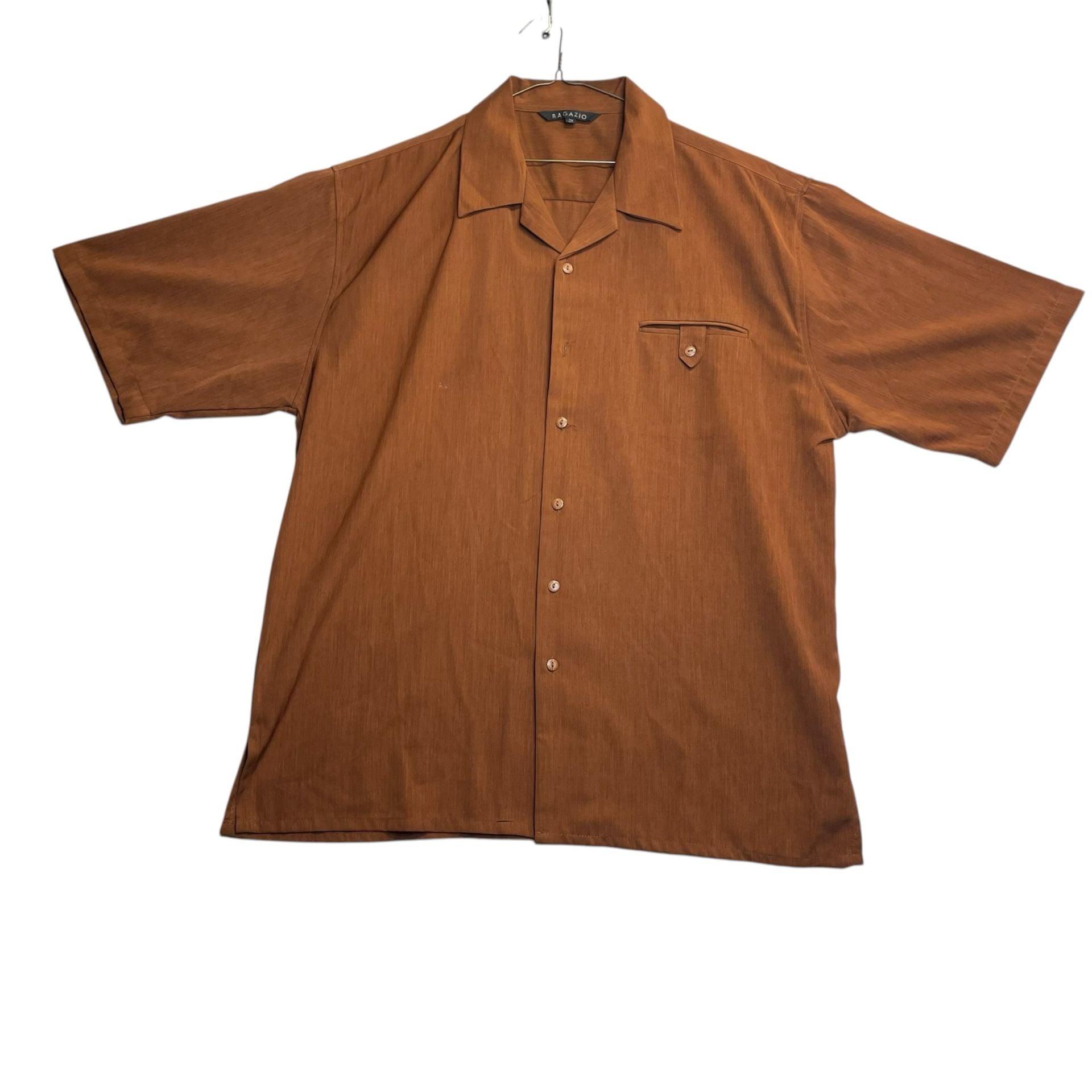 Bagazio Men’s 2XL Brown Short Sleeve Button Up Shirt & Size 40 Shorts Set 2