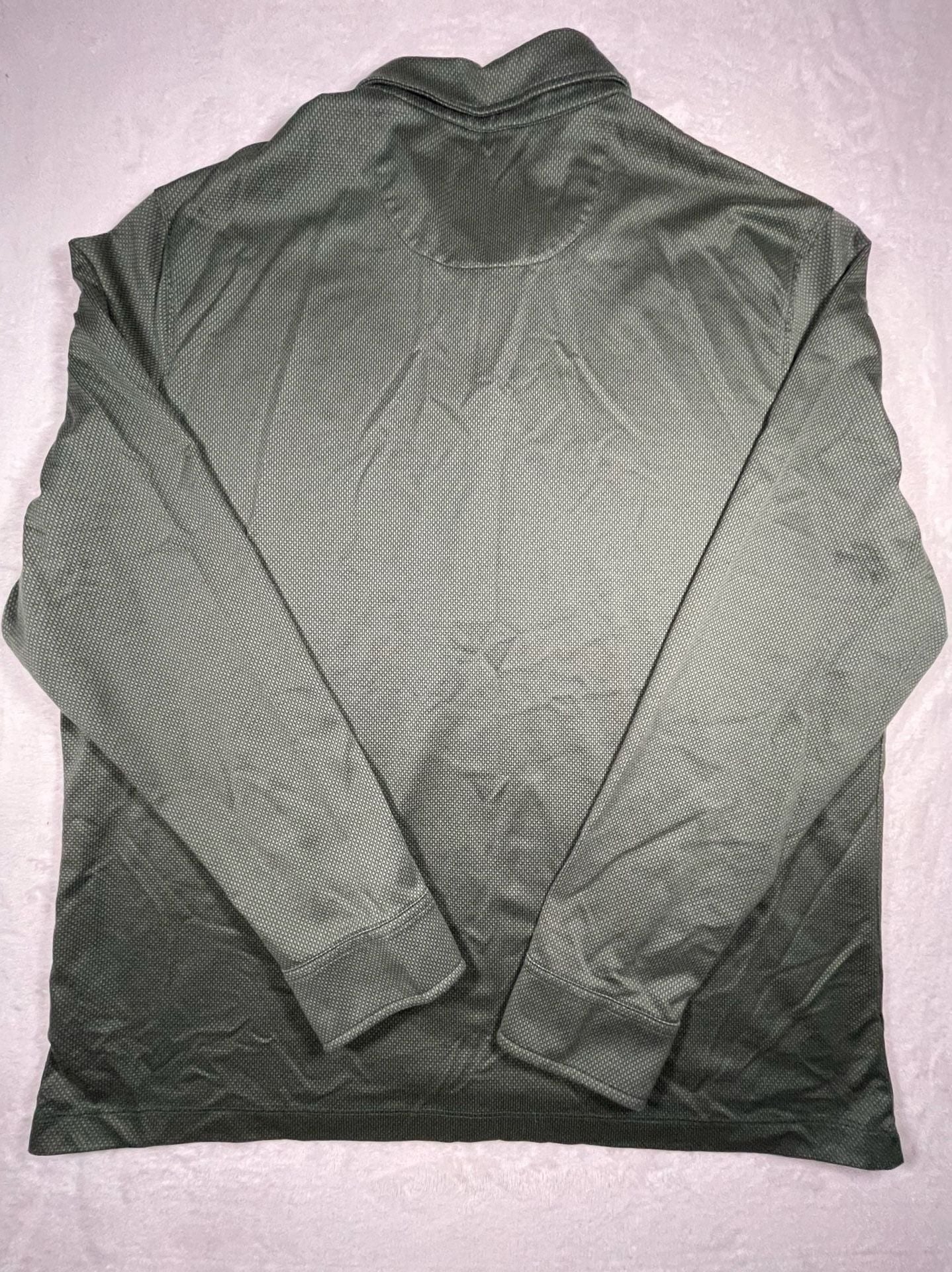 UNTUCKit Damaschino Diamond Birdseye Long Sleeve Polo Shirt Men's XL Green 8