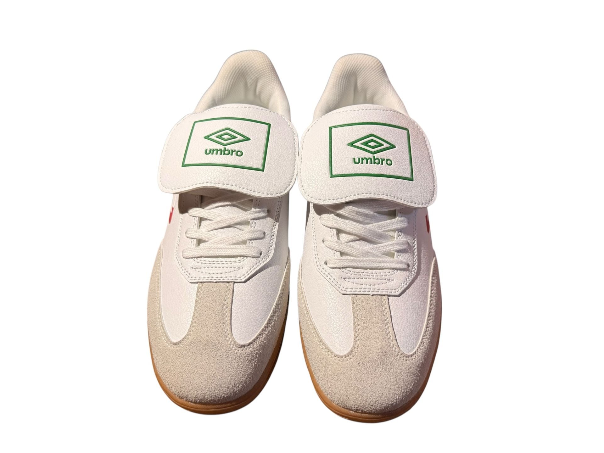 UMBRO-TX Men's White Green Red Gum Sole Indoor Soccer Sneakers Size 12 8