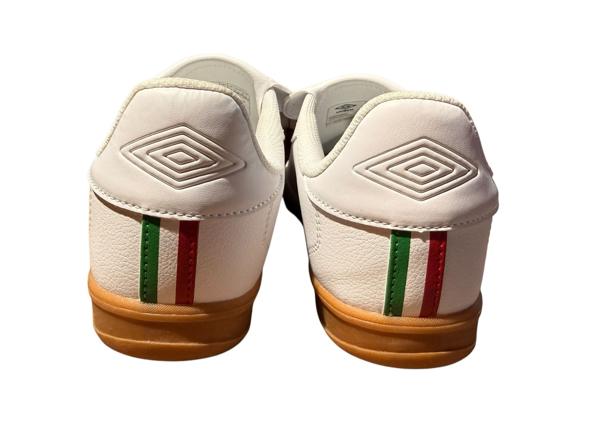 UMBRO-TX Men's White Green Red Gum Sole Indoor Soccer Sneakers Size 12 11