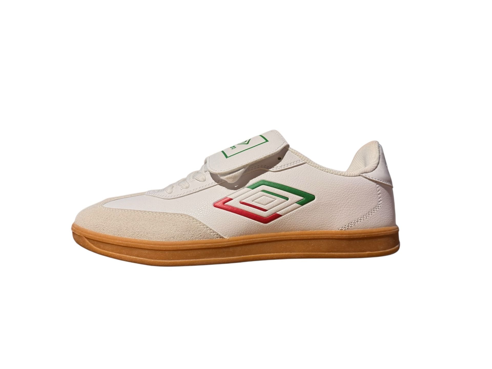 UMBRO-TX Men's White Green Red Gum Sole Indoor Soccer Sneakers Size 12 15