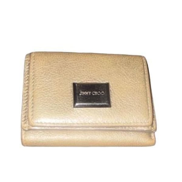 Jimmy Choo Naima Trifold Leather Wallet Gold