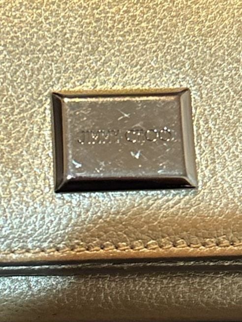 Jimmy Choo Naima Trifold Leather Wallet Gold 10