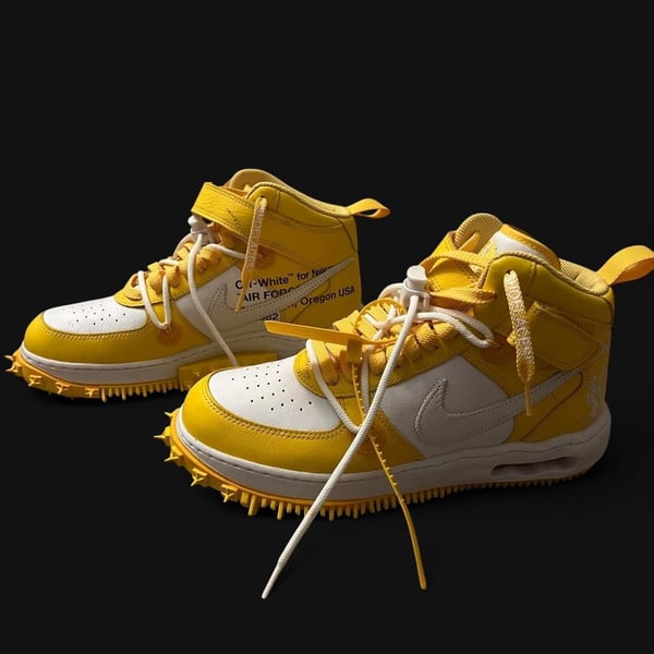 Off-White x Nike Air Force 1 Mid SP Leather Varsity Maize Yellow