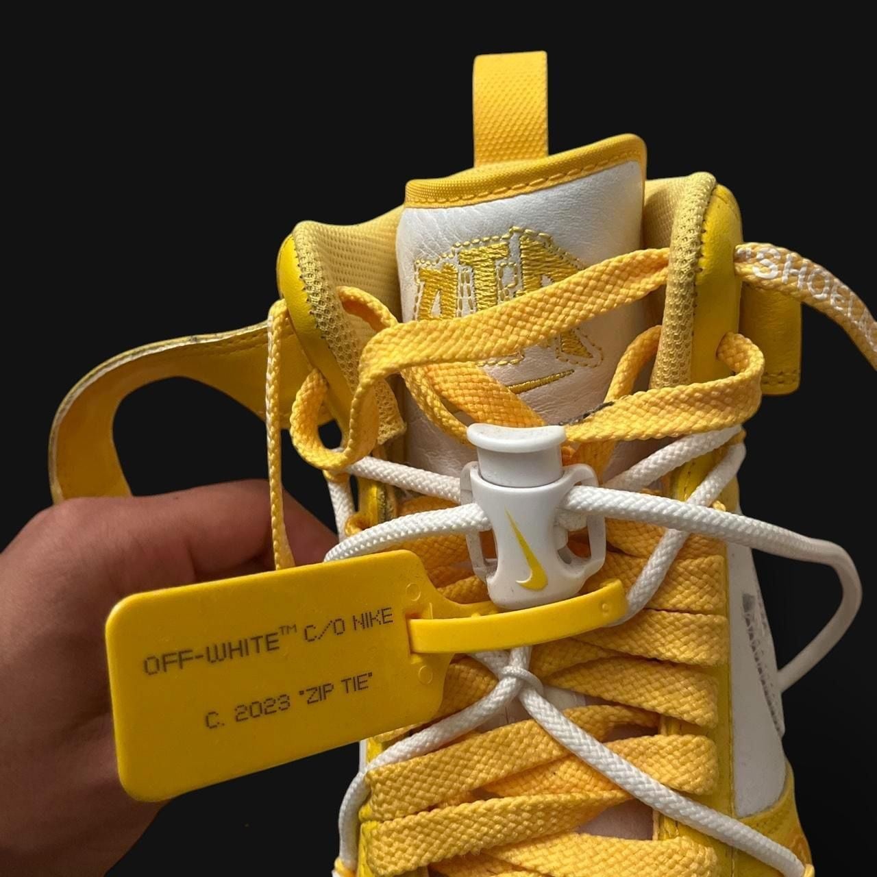Off-White x Nike Air Force 1 Mid SP Leather Varsity Maize Yellow 5