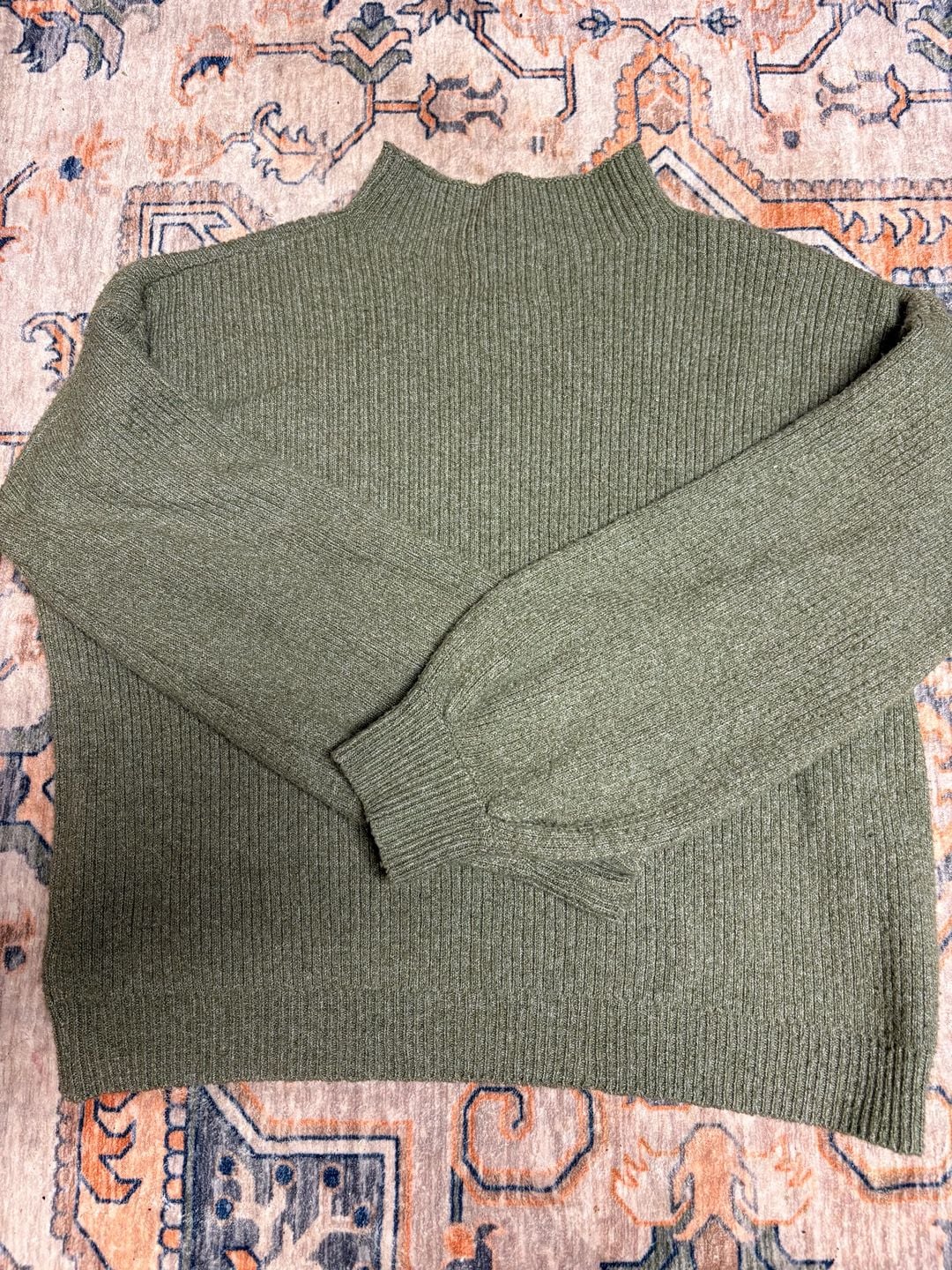 Pinque Green Ribbed Knit Sweater Medium 4