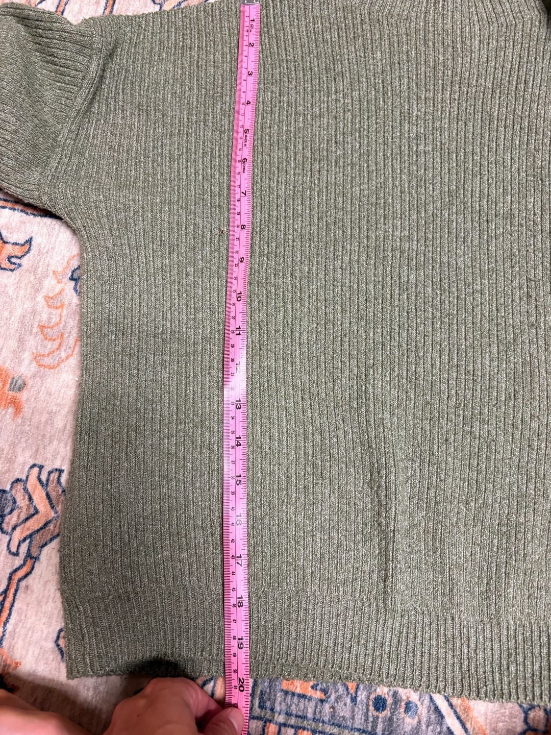 Pinque Green Ribbed Knit Sweater Medium 7