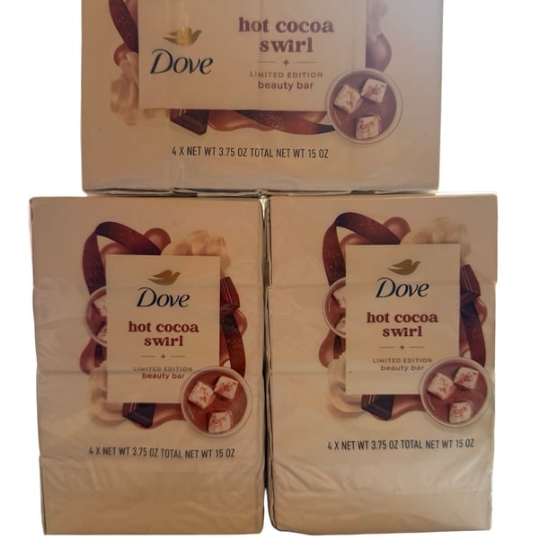 Dove Beauty Limited Edition Holiday Treat Bar Soaps - Hot Cocoa Swirl - 15oz/4pk