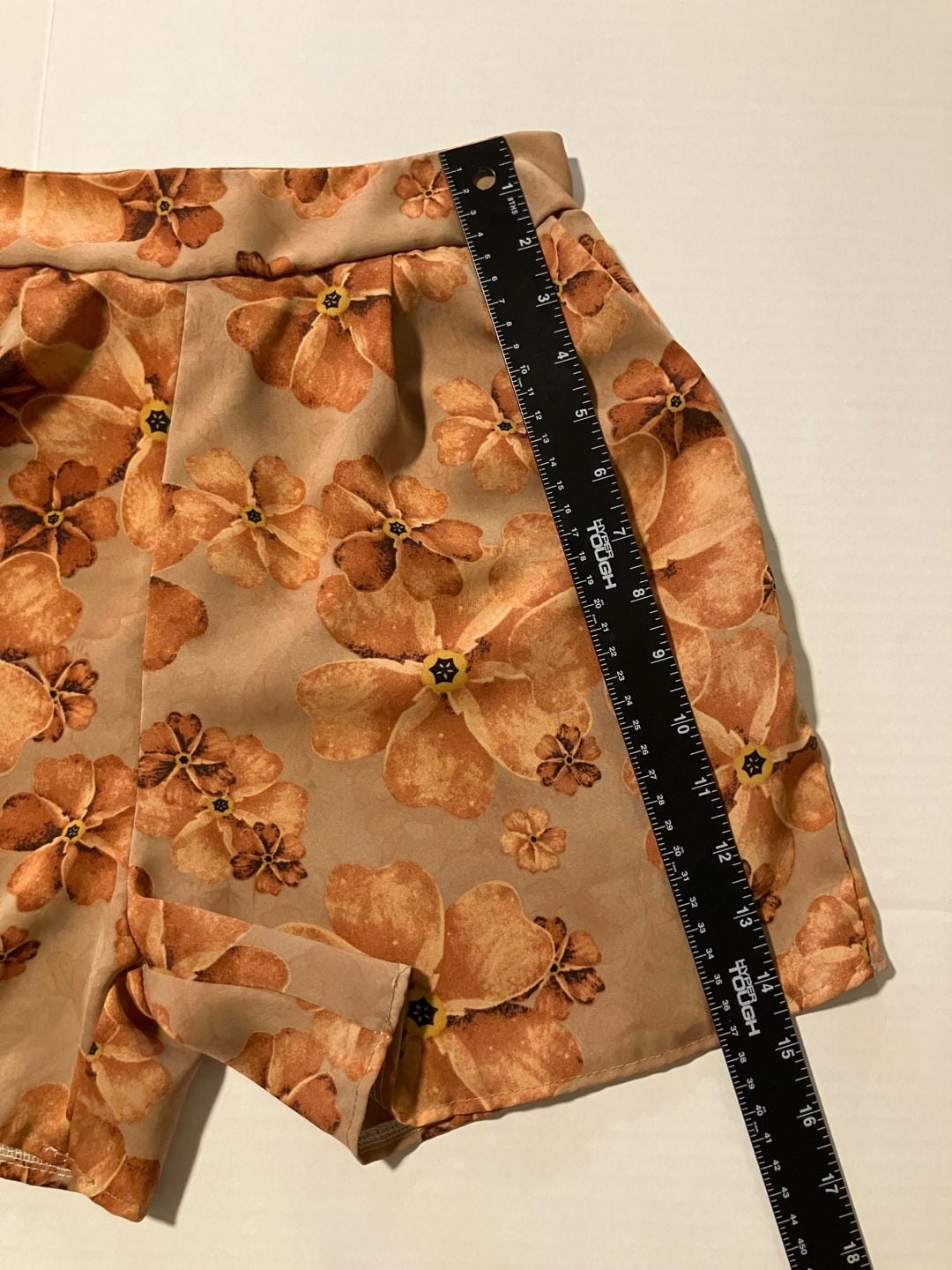 Light Brown Floral Print Loose Fit Casual Shorts For Women, Spring/Autumn 8