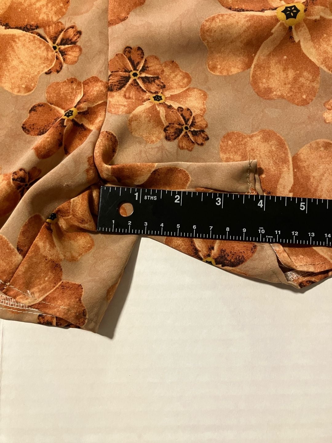 Light Brown Floral Print Loose Fit Casual Shorts For Women, Spring/Autumn 9