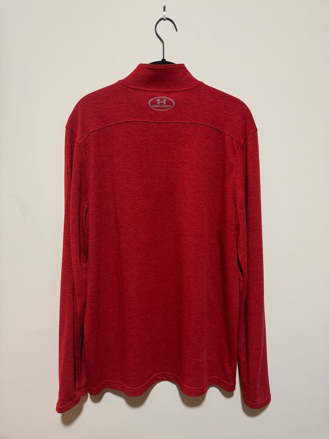 Under Armour ColdGear Loose Fit 1/4 Zip Pullover Red Heather Medium 3