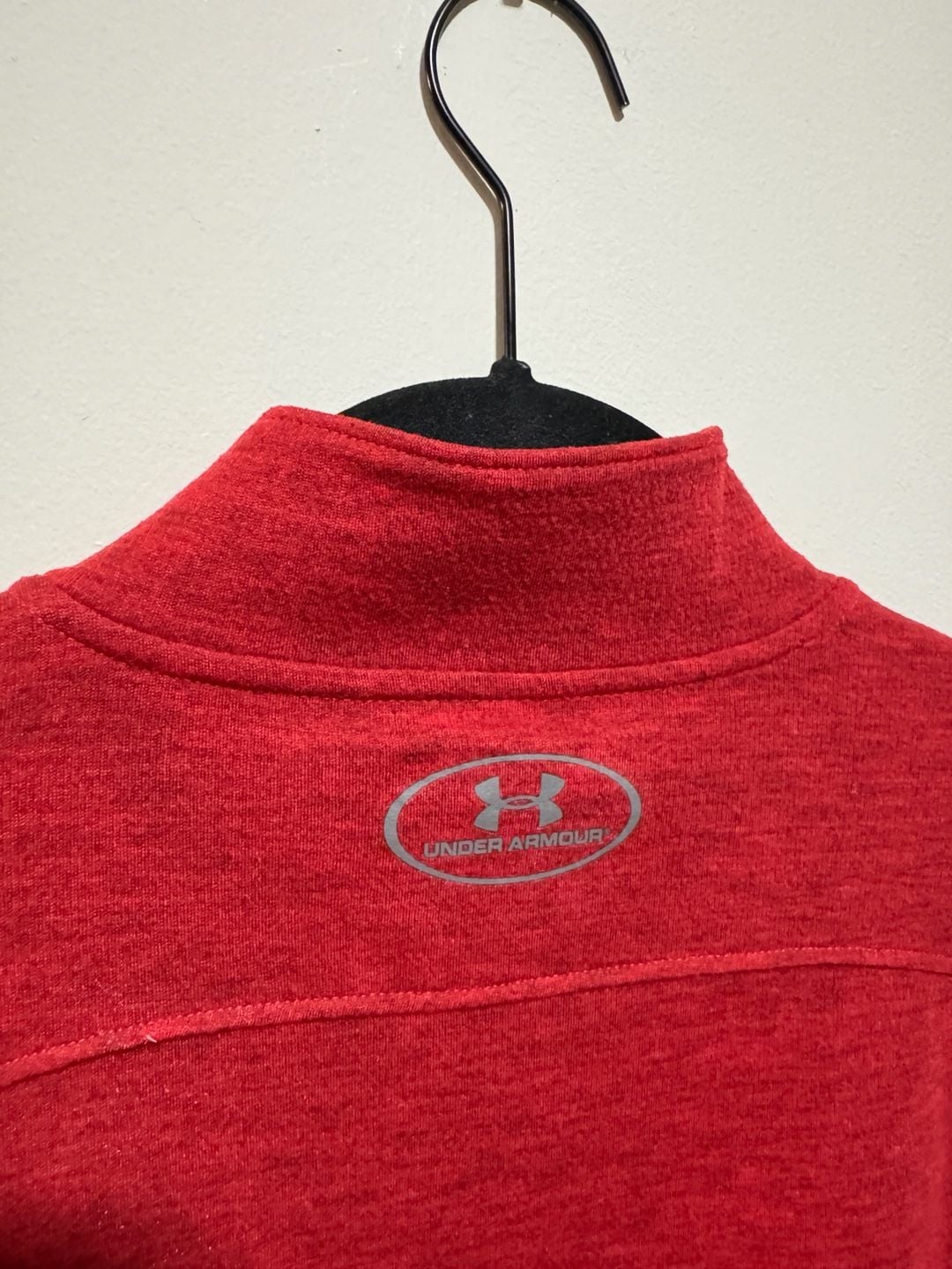 Under Armour ColdGear Loose Fit 1/4 Zip Pullover Red Heather Medium 4