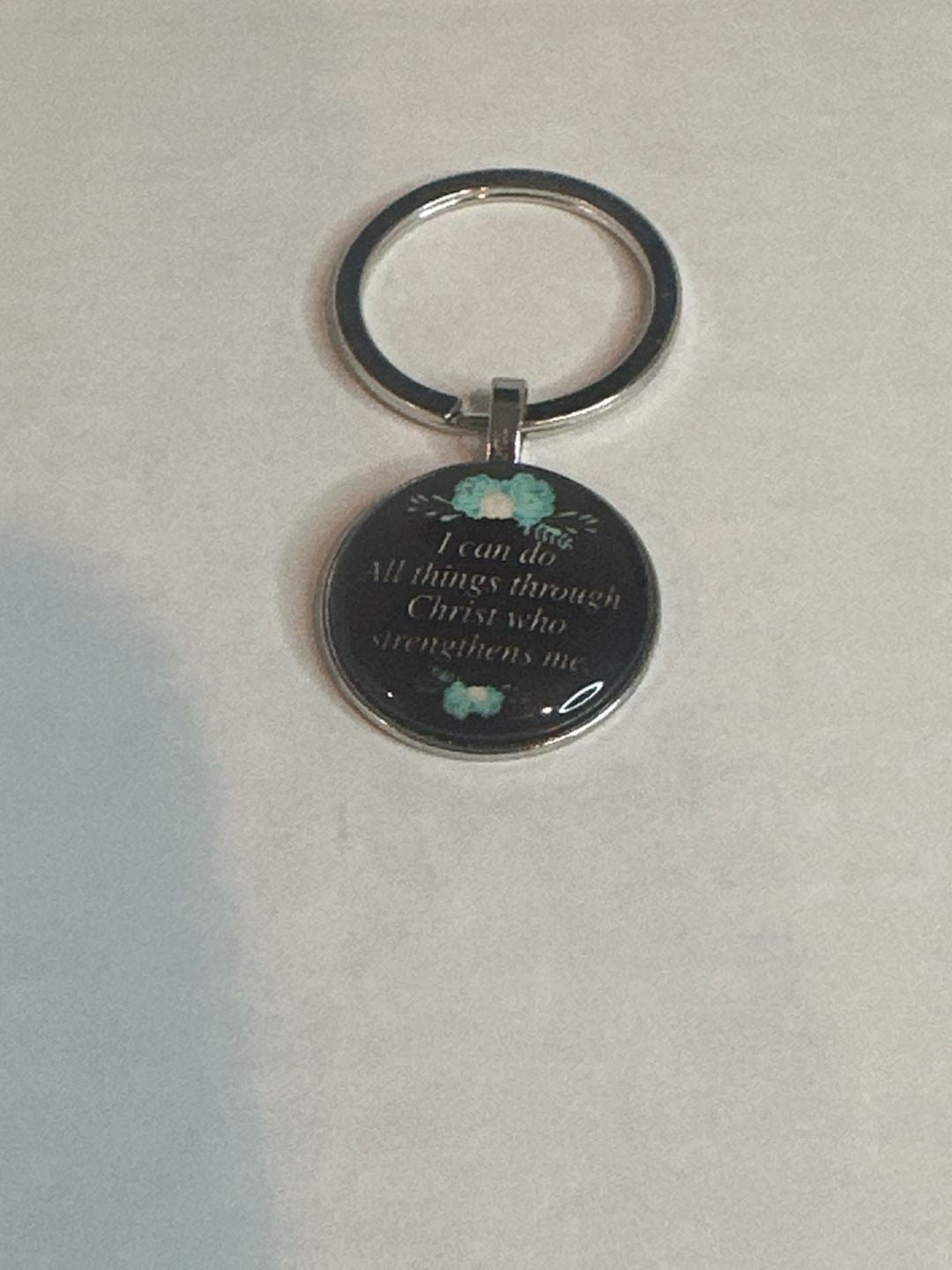 I Can Do All Things Through Christ Who Strengthens Me Glass Cabochon Keychain 3