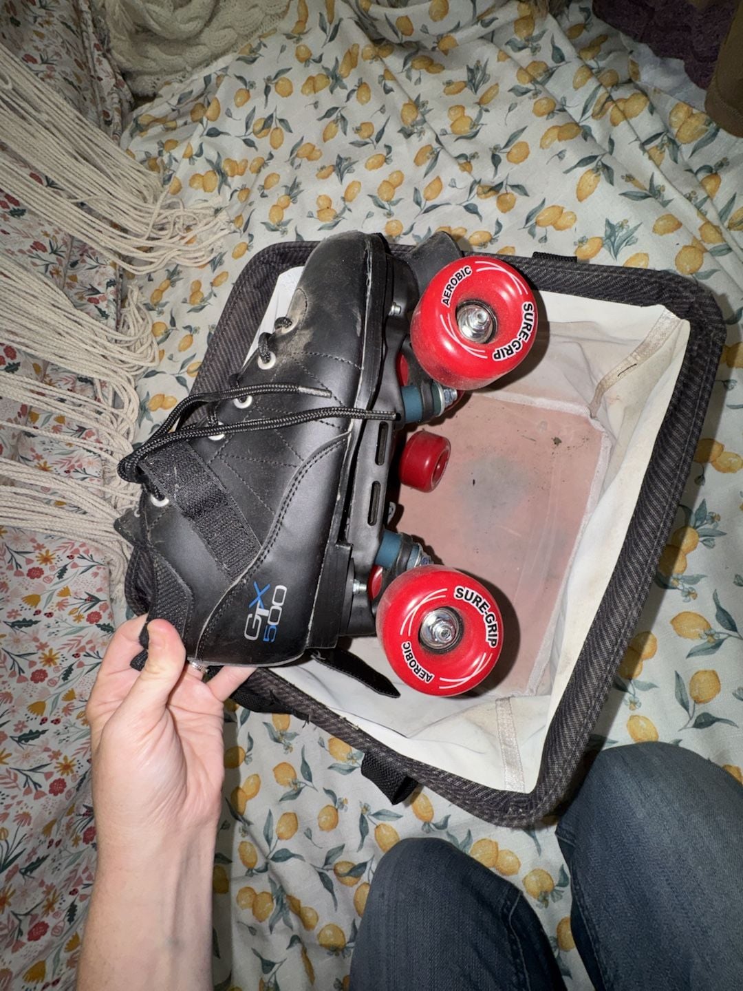 Pacer GTX 500 Quad Speed Roller Skates Mens 6 Womens 7 Sure-Grip Red Wheels 6