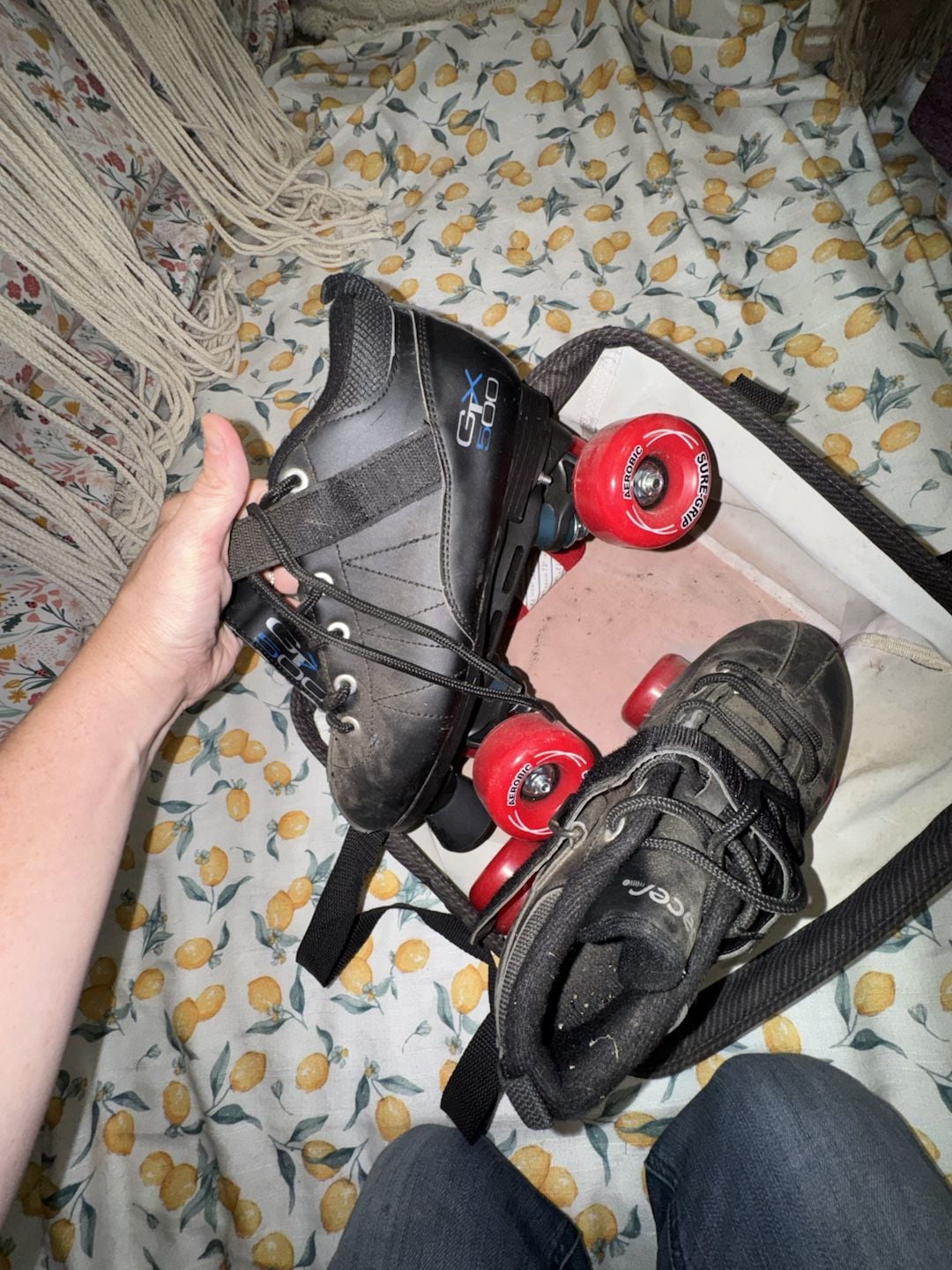 Pacer GTX 500 Quad Speed Roller Skates Mens 6 Womens 7 Sure-Grip Red Wheels 8