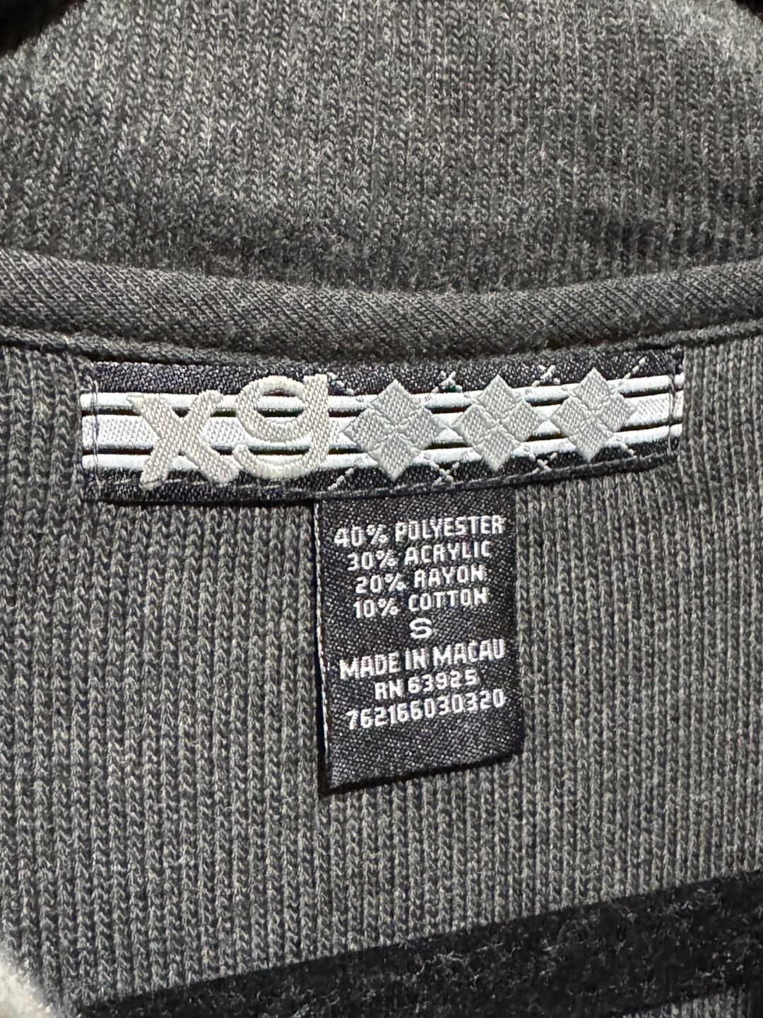 X9 Quarter-Zip Pullover Sweater Gray Striped Mens Small 7