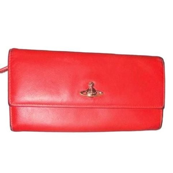 Vivienne Westwood Red Saffiano Leather Continental Long Clutch Wallet