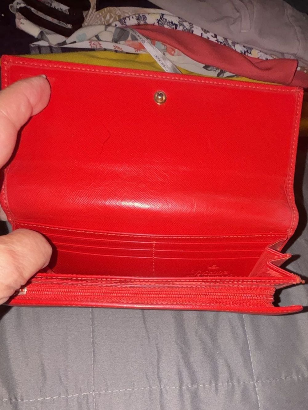 Vivienne Westwood Red Saffiano Leather Continental Long Clutch Wallet 6