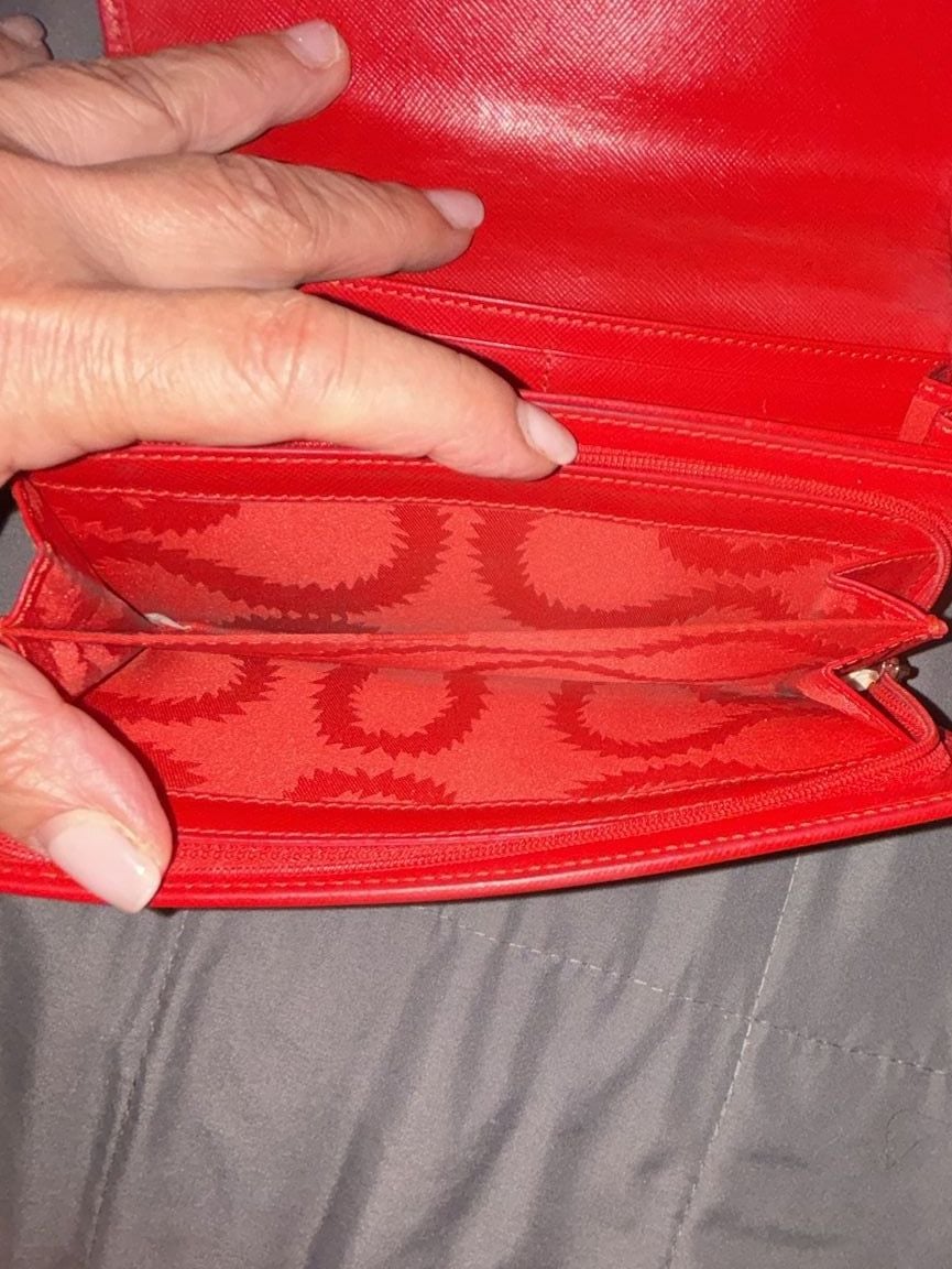 Vivienne Westwood Red Saffiano Leather Continental Long Clutch Wallet 7