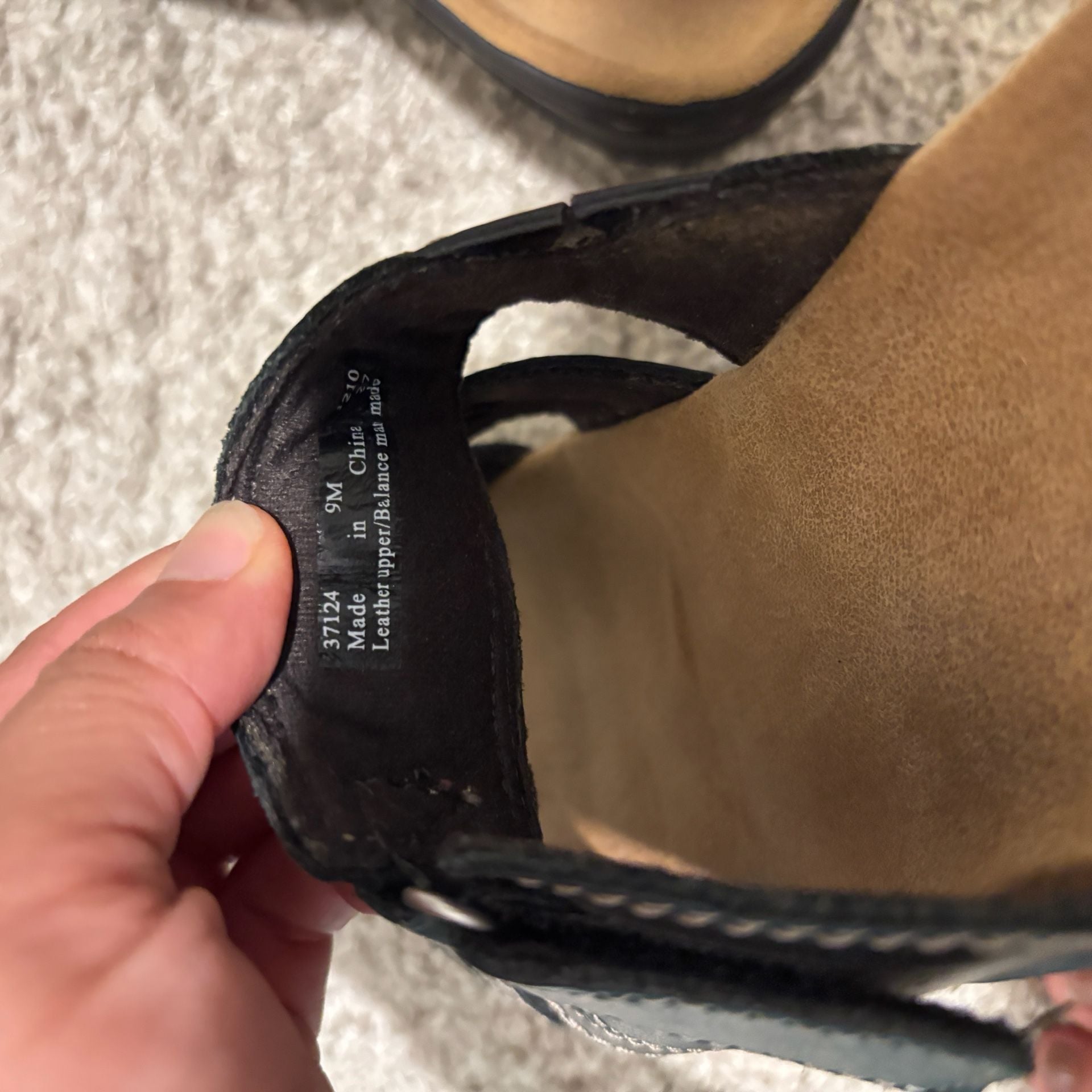 Clarks Bendables Black Leather Wedge Comfort Sandals Size 9 10